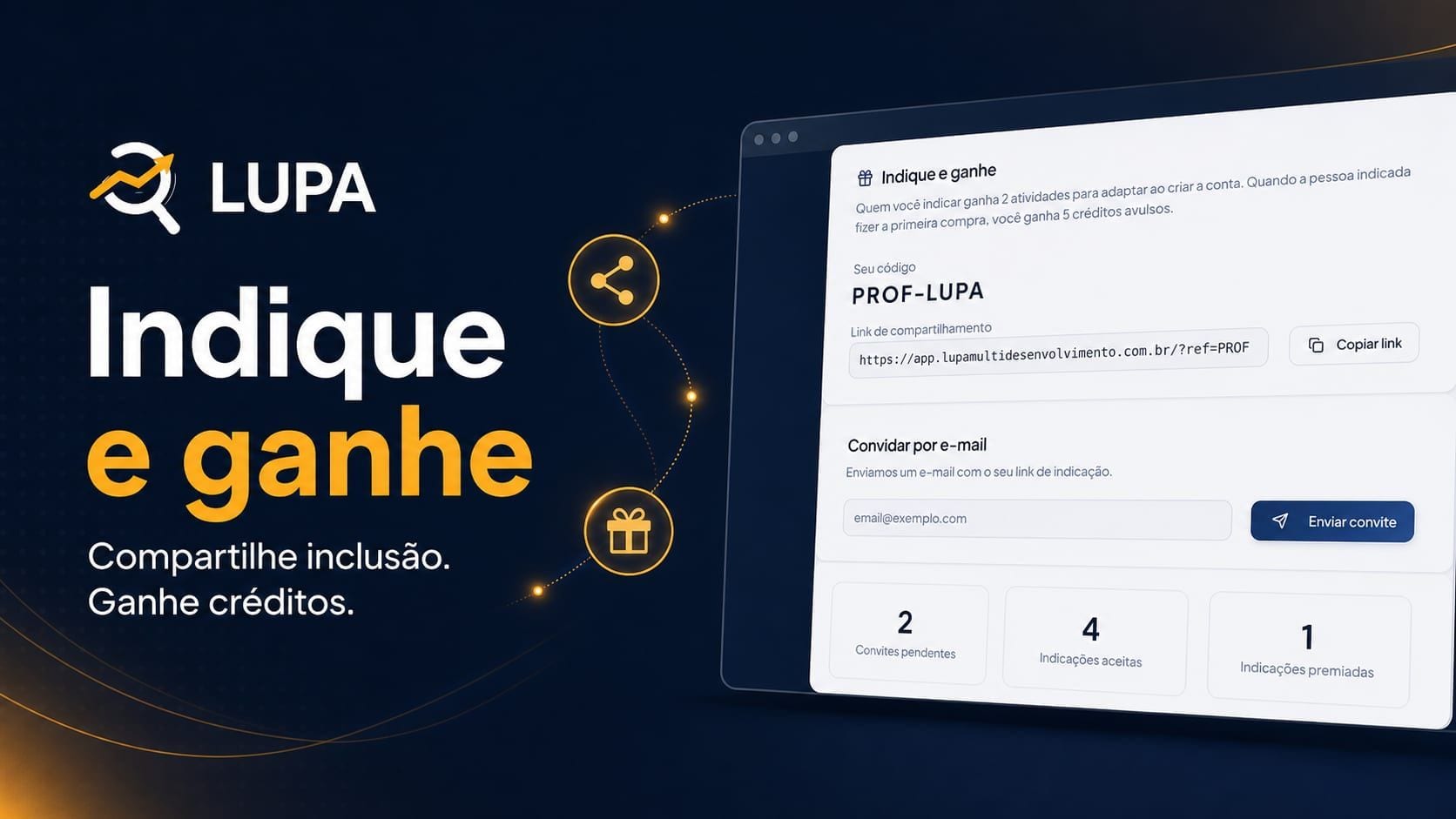 Capa do artigo: Indique e ganhe: convide colegas para a Lupa